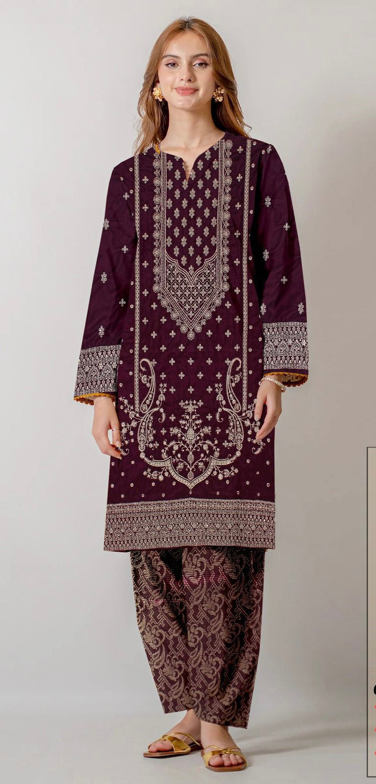 Velvet|2Piece Embroidered Suit Winter Collection 2024-25