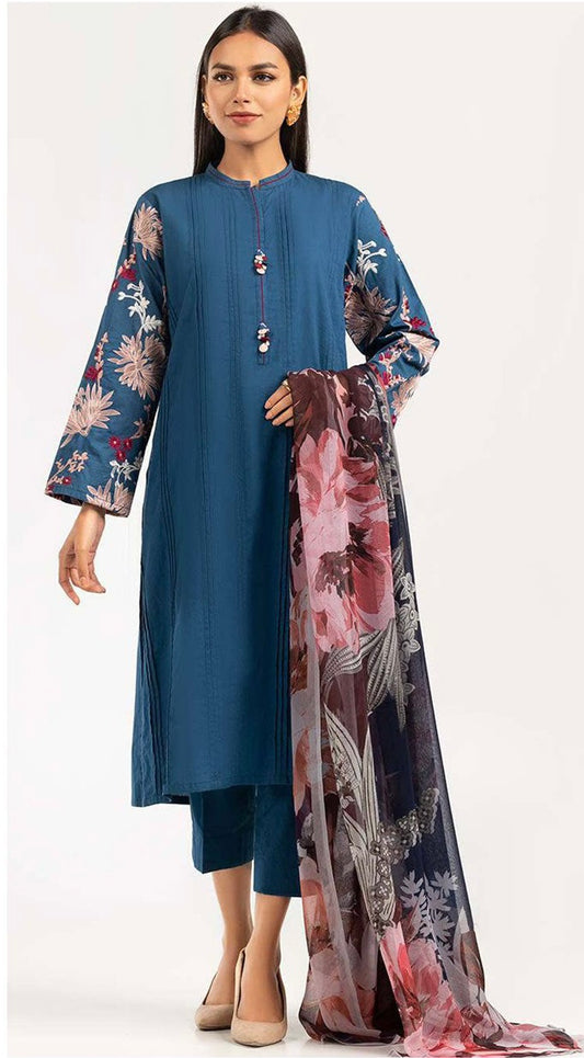 DHANAK|3Piece EMB Suit WITH WOOL SHAWL Winter Collection 2024-25