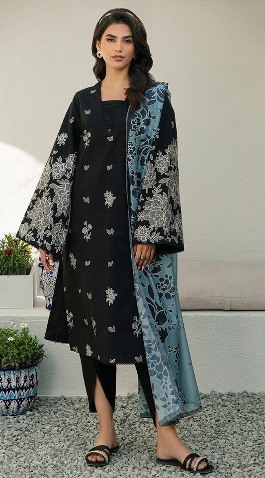 DHANAK|3Piece EMB Suit WITH WOOL SHAWL Winter Collection 2024-25