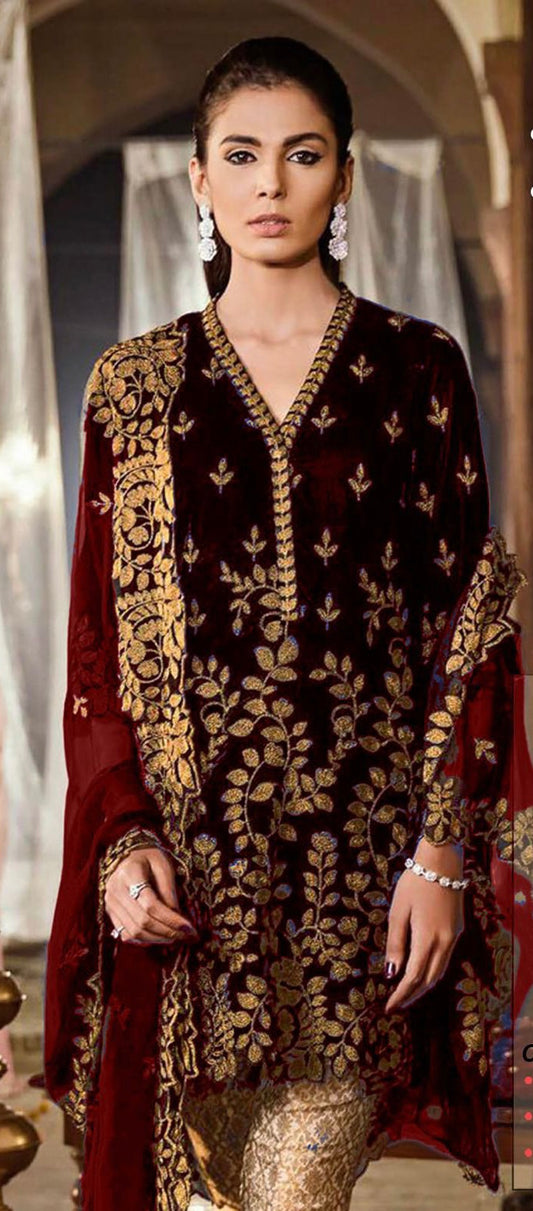 Velvet|2Piece Embroidered Suit Winter Collection 2024-25