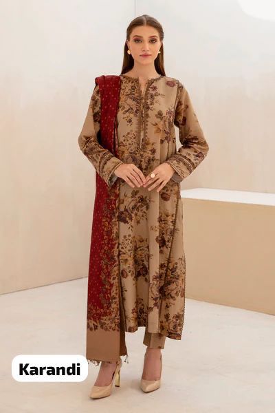 BROQUE| Printed 3pc Winter Collection 2024-25