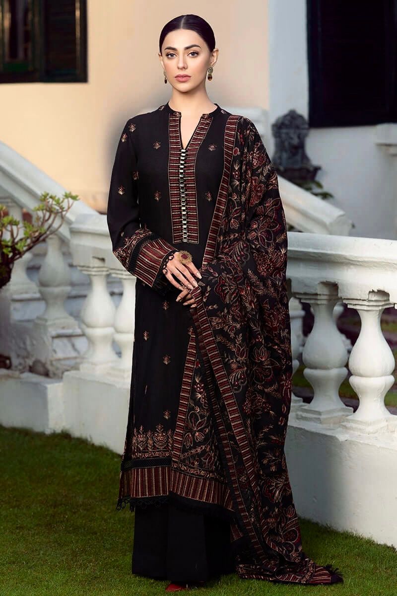 Bareeze|Dhanak 3 Piece Full Embroidered suit Winter collection 2024-25