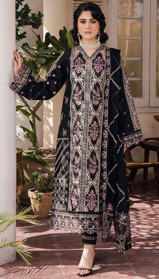 Dhanak 3 Piece Full Heavy Embroidered Suit Winter Collection 2024-25