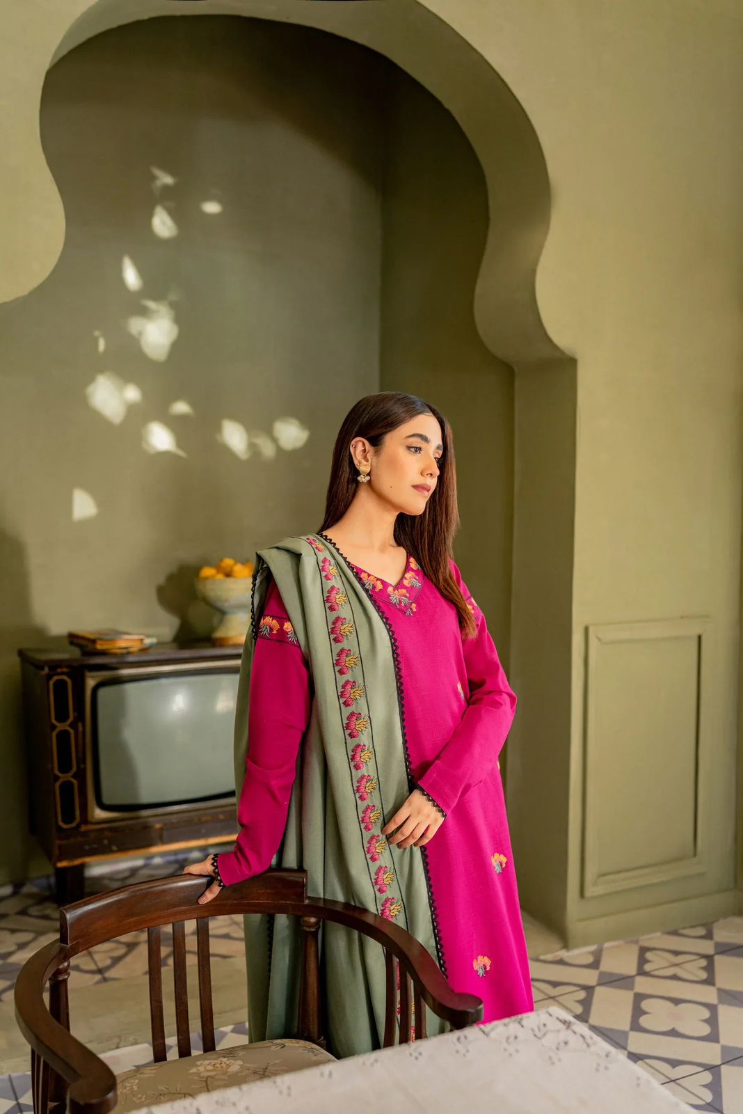 ASLING| Dhanak 3 piece EMB Suit Winter Collection 2024-25