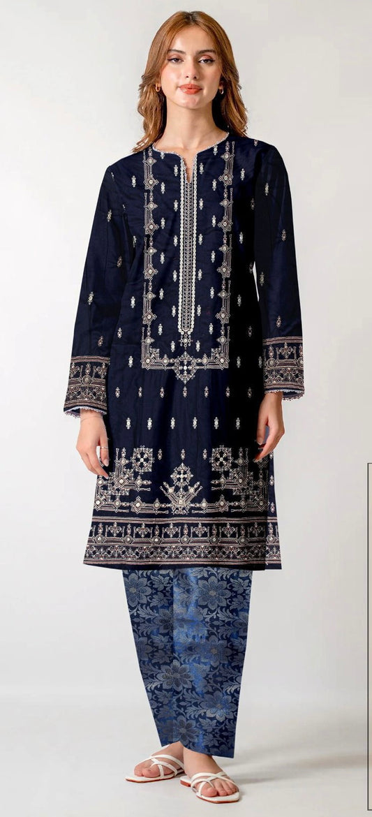 Velvet|2Piece Embroidered Suit Winter Collection 2024-25