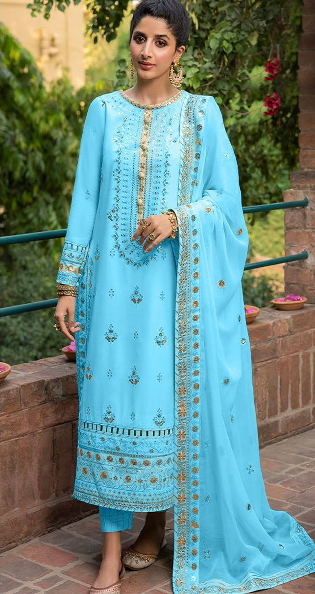 Dhanak 3 Piece Full Heavy Embroidered Suit Winter Collection 2024-25