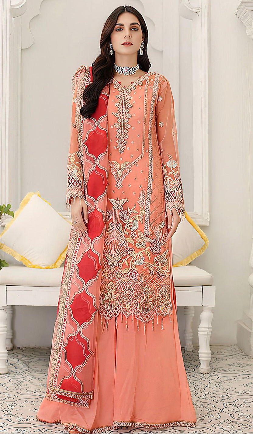 Maryam”s|Organza 3 PIECE Full Heavy EMBROIDERED Winter Collection 2024-25