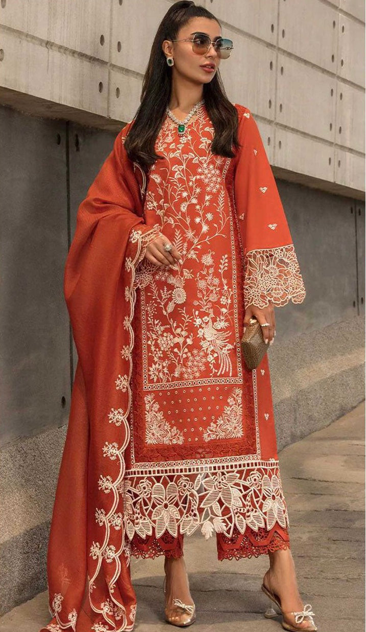 Dhanak 3 Piece Full Heavy Embroidered Suit Winter Collection 2024-25