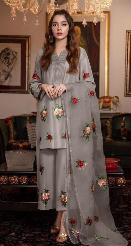 3 Piece |Shamooze Full EMB Suit Winter Collection 2024-25