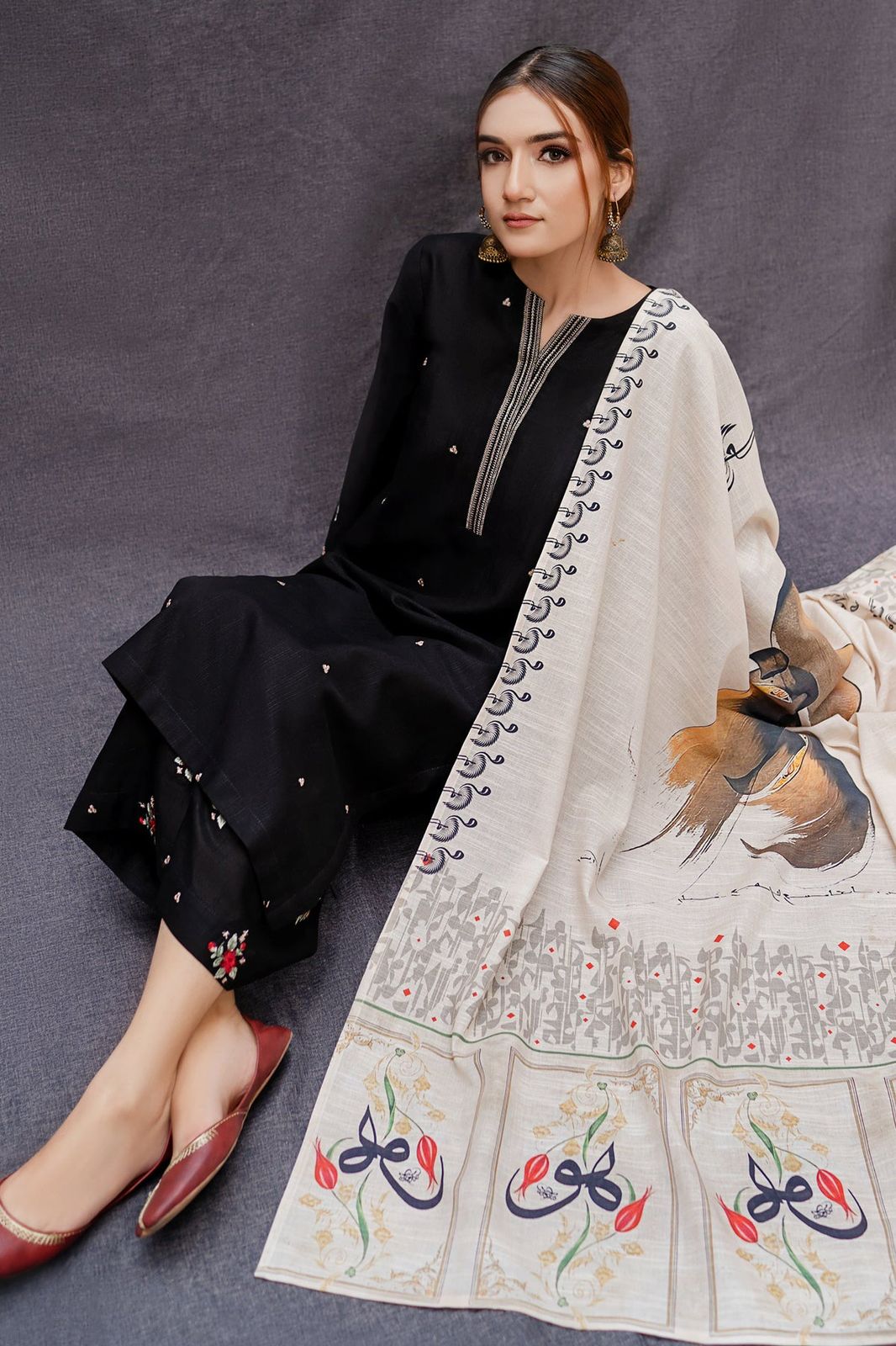 URGE | DHANAK 3 PIECE FULL EMBROIDERED SUIT FOR WINTER 2024-2025