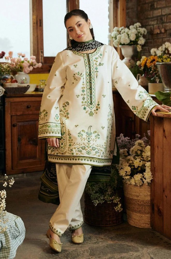 COCO BY ZARA SHAHJAHAN | LINEN 3 PIECE FUL HEAVY EMB SUIT FOR WINTER 2024-2025