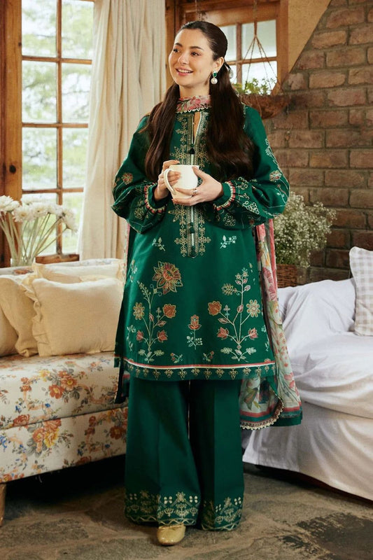 COCO BY ZARA SHAHJAHAN | LINEN 3 PIECE FUL HEAVY EMB SUIT FOR WINTER 2024-2025