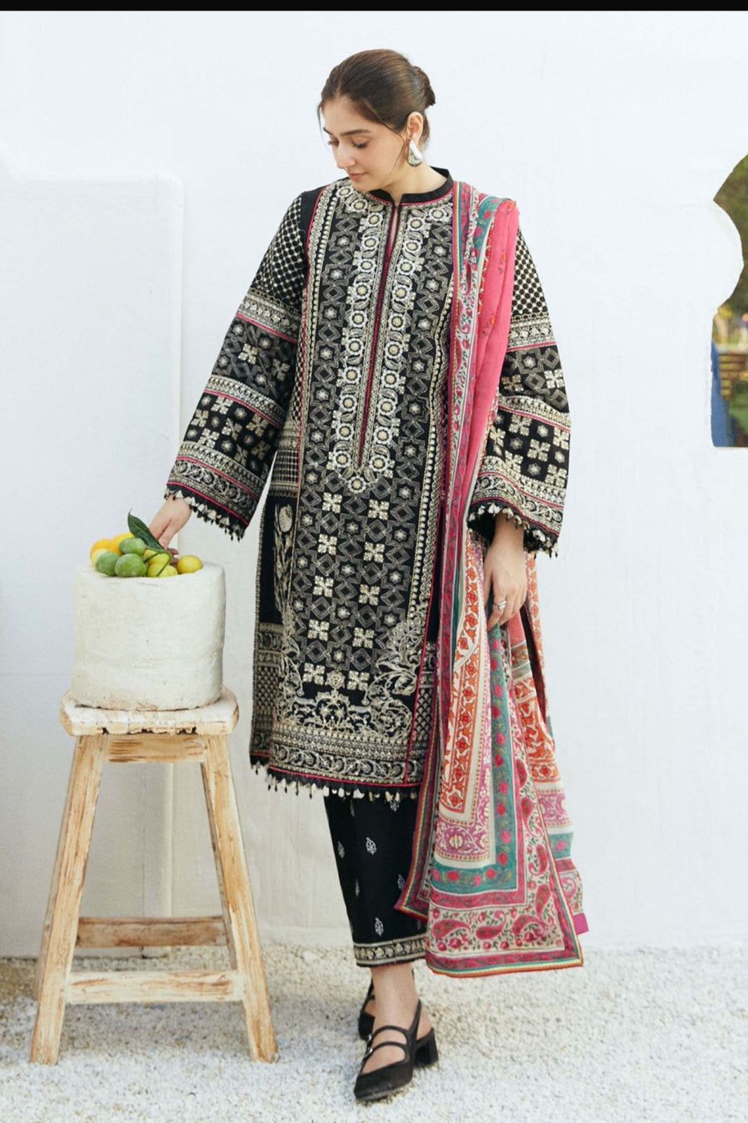 COCO BY ZARA SHAHJAHAN | LINEN 3 PIECE FUL HEAVY EMB SUIT FOR WINTER 2024-2025