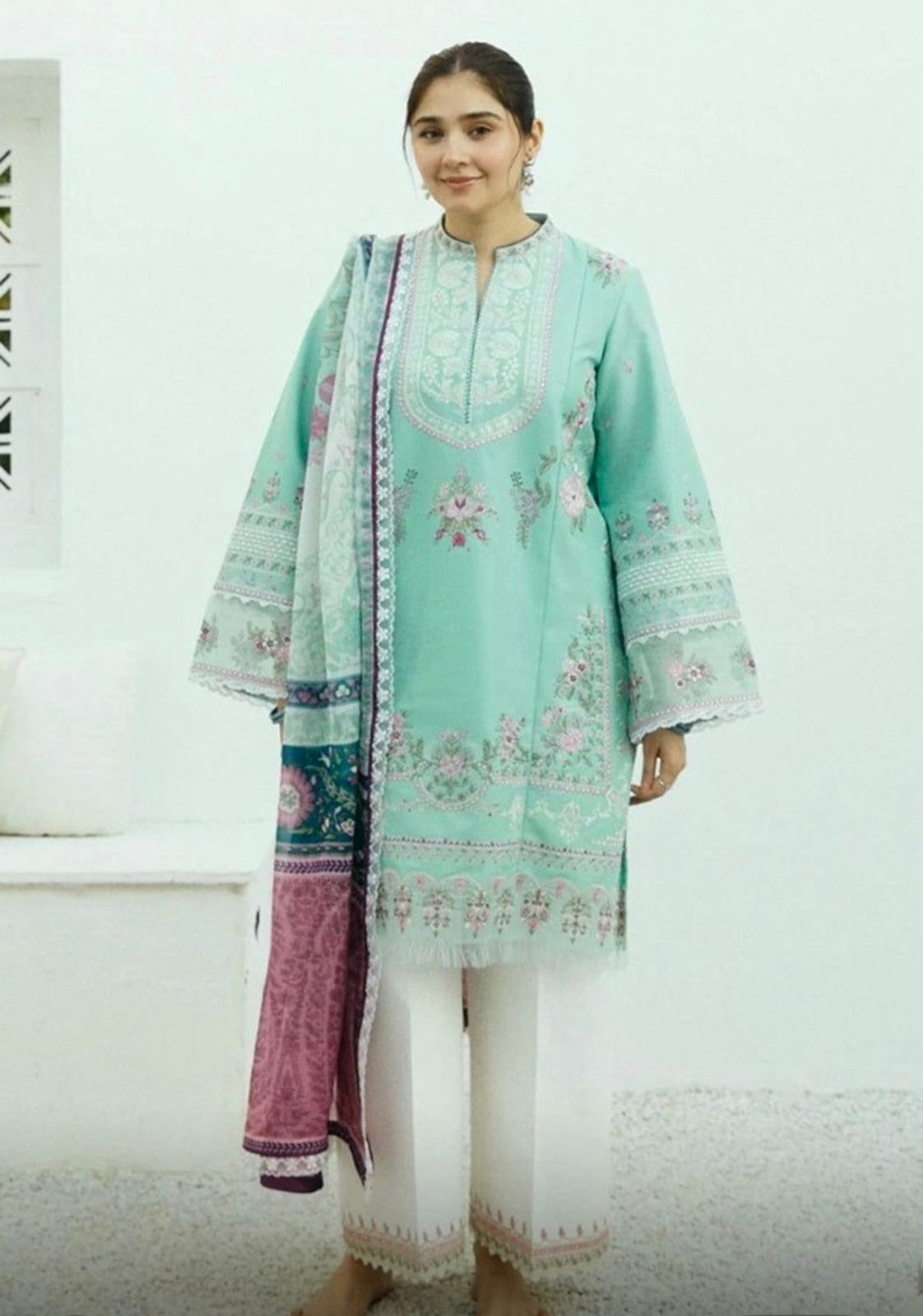 COCO BY ZARA SHAHJAHAN | LINEN 3 PIECE FUL HEAVY EMB SUIT FOR WINTER 2024-2025