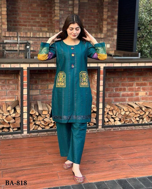 ASIM JOFA | DHANAK 3 PIECE FULL HEAVY EMB SUIT FOR WINTER 2024-2025